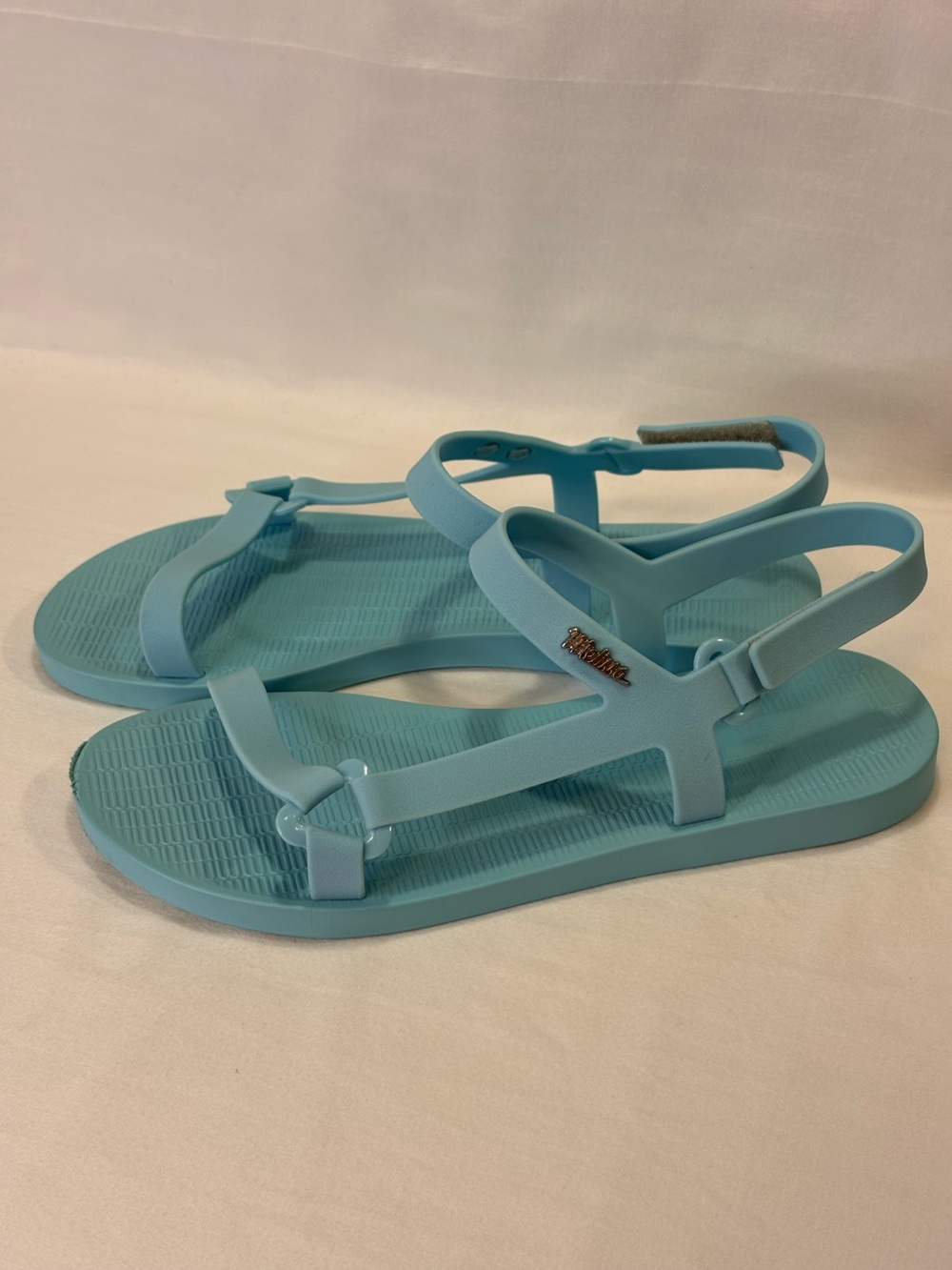 MELISSA SUN DOWNTOWN Sky Blue T-Strap Sandals SZ 8 VGC $59